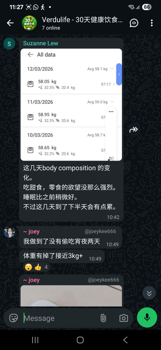 学员分享几天来的 body composition 与生活变化