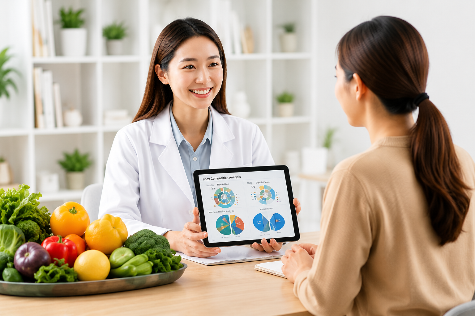 A Verdulife nutritionist reviewing a health report with a client